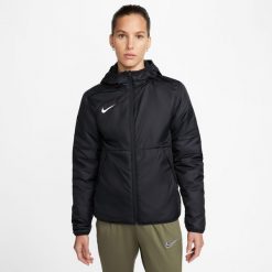 Kurtka Kobieta Nike Park 20 Repel czarny. Białe kurtki sportowe damskie Nike, l, bez wzorów, z materiału, bez kaptura, na fitness i siłownię. Za 347.90 zł.