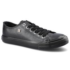 Czarne Trampki Big Star Damskie Modne Obuwie. Czarne trampki i tenisówki damskie Big Star, bez wzorów, z gumy, biznesowe, bez zapięcia. Za 109.00 zł.