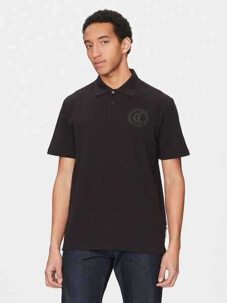 Just Cavalli Polo 78OAGT01 Czarny Regular Fit. Czarne koszulki polo męskie Just Cavalli, m, bez wzorów, z bawełny, bez ramiączek. Za 249.99 zł.
