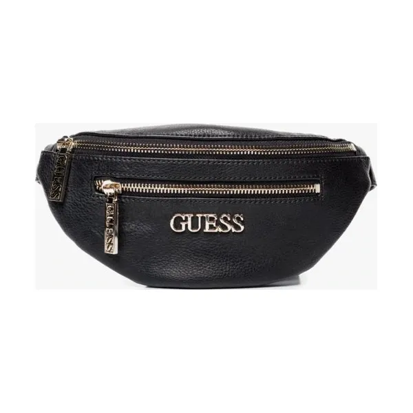 Guess Torebka Manhattan Belt Bag , czarny, rozmiar ONE SIZE. Czarne torebki do ręki damskie Guess, z aplikacjami, z materiału, zdobione, bez dodatków. Za 399.99 zł.