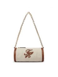 Tommy Hilfiger Torebka Th Elev Summ Chain Bag Canvas AW0AW18635 Beżowy. Brązowe torebki do ręki damskie Tommy Hilfiger, bez wzorów, z materiału, bez dodatków. Za 569.99 zł.