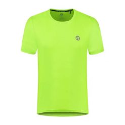 Koszulka z krótkim rękawem Rogelli Core. Żółte koszulki sportowe męskie Rogelli, bez wzorów, bez kołnierzyka, bez ramiączek, do biegania. W wyprzedaży za 70.80 zł.