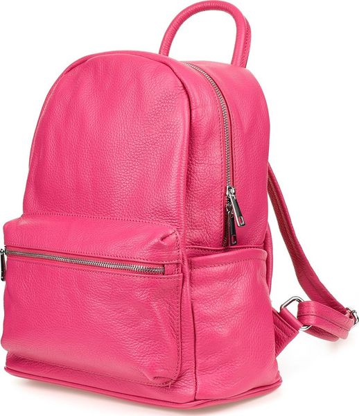 Vera Pelle Różowy Włoski Plecak Skórzany A4 damski miękka SKÓRA duży P16. Czerwone plecaki damskie Vera Pelle, bez wzorów, ze skóry. Za 307.99 zł.