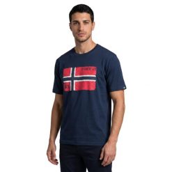 Koszulka z krótkim rękawem męska Norway. Białe koszulki sportowe męskie Aulp, m, bez wzorów, z bawełny, bez kołnierzyka, bez ramiączek, trekkingowe. Za 145.55 zł.