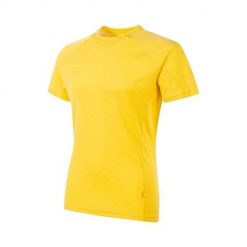 Koszulka sportowa męska Mammut Aegility Fl Outdoor. Żółte koszulki sportowe męskie Mammut, m, bez wzorów, bez kołnierzyka, bez ramiączek, outdoorowe. Za 208.70 zł.