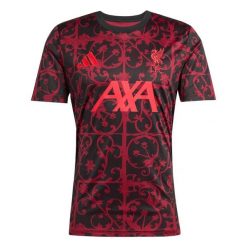 Koszulka Liverpool FC Preshi 2025/26. Czarne koszulki sportowe męskie Adidas, l, bez wzorów, z materiału, bez kołnierzyka, bez ramiączek, na fitness i siłownię. Za 293.50 zł.