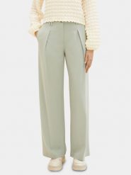 Tom Tailor Spodnie materiałowe 1040686 Zielony Wide Leg. Zielone spodnie materiałowe damskie Tom Tailor, bez wzorów, z materiału. Za 229.99 zł.