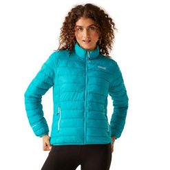Kurtka ocieplana damska Hillpack II. Niebieskie kurtki damskie Regatta, bez wzorów, z poliamidu, bez kaptura, trekkingowe. W wyprzedaży za 230.80 zł.