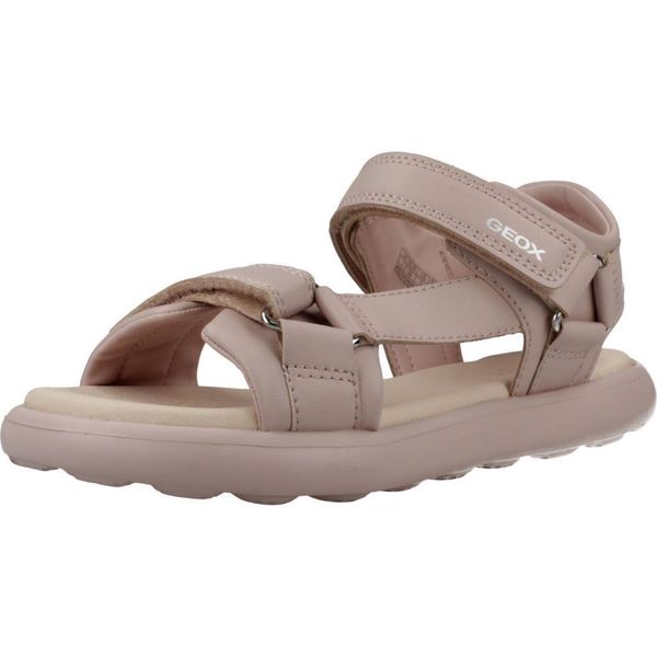 Sandały GEOX J SANDAL PUFFYPOP GI Rose. Czerwone sandały damskie Geox, bez wzorów, z syntetyku, bez obcasa, bez zapięcia. Za 145.99 zł.