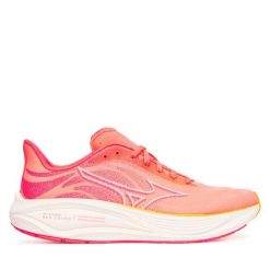 Buty do biegania Mizuno. Czerwone obuwie sportowe damskie Mizuno, bez wzorów, do biegania. Za 489.99 zł.