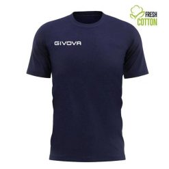 Givova T-shirt sportowy 100% bawełna, krój uniwersalny, nadruk logo. Niebieskie t-shirty męskie 318, na lato, m, bez wzorów, z bawełny, klasyczne, bez kołnierzyka. Za 52.75 zł.