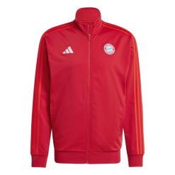 Kurtka z dresu Bayern Munich DNA 2024/25. Czerwone kurtki męskie Adidas, s, bez wzorów, z dresówki, na fitness i siłownię, climacool (adidas). Za 334.40 zł.