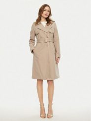 Guess Trencz W5RL14 WGWD2 Beżowy Regular Fit. Brązowe płaszcze damskie Guess, s, z aplikacjami, z syntetyku, bez kaptura. Za 479.99 zł.