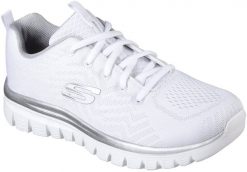 Skechers Damskie buty sportowe Graceful-Get Connected 12615/WSL White/Silver 38. Białe obuwie sportowe damskie Skechers, bez wzorów. Za 249.99 zł.