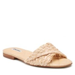 Klapki Dune London. Brązowe klapki damskie Dune London, bez wzorów, bez obcasa. Za 469.99 zł.