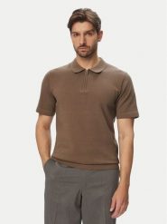 Jack & Jones Polo Milano 12304870 Brązowy jasny Regular Fit. Brązowe koszulki polo męskie Jack & Jones, l, bez wzorów, z bawełny, bez ramiączek. Za 299.99 zł.
