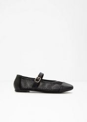 Baleriny. Czarne baleriny damskie bonprix, bez wzorów, bez obcasa. Za 54.99 zł.