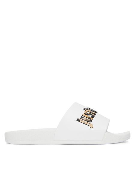 Just Cavalli Klapki 80RA3SZ1 ZSE51 Biały. Białe klapki damskie Just Cavalli, bez wzorów, bez obcasa. Za 329.99 zł.