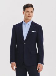 PAKO LORENTE - Granatowa marynarka męska z wełny. Marynarki męskie Pako Lorente, bez wzorów, z wełny, casualowe. Za 599.99 zł.