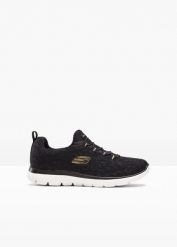 Sneakersy Skechers z pianką memory. Czarne obuwie sportowe damskie bonprix, bez wzorów. Za 269.99 zł.