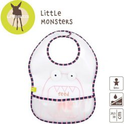 Lassig Śliniak wodoodporny 6-24m Little Monster koral - LTEXBEVA192. Szare śliniaki dla dzieci Lassig. Za 36.99 zł.