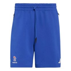 Krótkie francuskie spodenki Travel 2026/27. Niebieskie krótkie spodenki sportowe męskie Adidas, s, bez wzorów, z dzianiny, na fitness i siłownię. Za 234.00 zł.