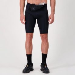Męskie legginsy do biegania i trailu PERFORMANCE TIGHT. Czarne krótkie spodenki sportowe męskie BODYCROSS, m, bez wzorów, krótkie, do biegania. Za 322.99 zł.