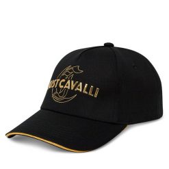 Czapka z daszkiem Just Cavalli. Czarne czapki i kapelusze damskie Just Cavalli, bez wzorów. Za 149.99 zł.