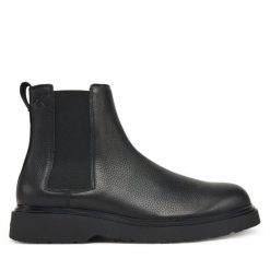 Sztyblety Calvin Klein. Czarne botki męskie Calvin Klein, bez wzorów, bez zapięcia. Za 589.99 zł.