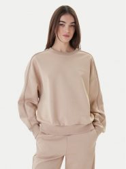 Guess Bluza V6RQ96 KCX22 Beżowy Regular Fit. Brązowe bluzy damskie Guess, xl, z aplikacjami, z syntetyku, bez kaptura. Za 439.99 zł.