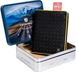 Peterson Skórzany, stylowy portfel męski NoSize. Portfele męskie Peterson, bez wzorów. Za 185.42 zł.