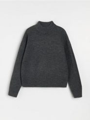 Sweter oversize - szary. Szare swetry damskie Sinsay, l, bez wzorów, bez kołnierzyka, bez ramiączek, bez kaptura. Za 49.99 zł.