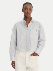 Calvin Klein Jeans Koszula LV047F105G Błękitny Relaxed Fit. Niebieskie bluzki damskie Calvin Klein Jeans, s, bez wzorów, z bawełny, bez kołnierzyka, bez ramiączek. Za 409.99 zł.