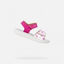 Sandały GEOX B SANDAL LIGHTFLOPPY B Rose. Białe sandały damskie Geox, bez wzorów, z syntetyku, bez obcasa, bez zapięcia. Za 145.99 zł.