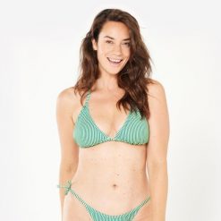 Góra kostiumu kąpielowego surfingowego damska Olaian Mae. Zielone bikini damskie OLAIAN, m, bez wzorów. Za 39.99 zł.