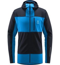 Bluza techniczna męska ROC Spitz Mid Hood. Niebieskie bluzy męskie Haglöfs, l, bez wzorów, z kapturem. Za 499.00 zł.