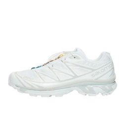 Buty do chodzenia dla dorosłych Salomon XT-6 White Lunar Rock. Białe obuwie sportowe damskie Salomon, bez wzorów, z meshu, do biegania. Za 902.49 zł.