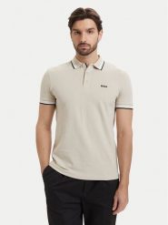 BOSS Polo Paddy 50469055 Beżowy jasny Regular Fit. Brązowe koszulki polo męskie Boss, l, bez wzorów, z bawełny, bez ramiączek. Za 449.99 zł.