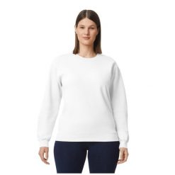 Bluza Polarowa Unisex Dla Dorosłych Softstyle Plain Midweight Fleece Top. Białe bluzy męskie Gildan, na zimę, m, bez wzorów, z polaru, bez kaptura. Za 87.99 zł.
