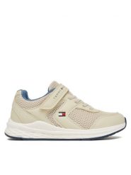 Tommy Hilfiger Sneakersy T3X9-34378-1697 M Beżowy. Brązowe trampki i tenisówki chłopięce Tommy Hilfiger, bez wzorów, z materiału, bez zapięcia. Za 299.99 zł.