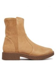 Clarks Botki Nella Bay 26327196 Beżowy. Brązowe botki damskie Clarks, bez obcasa, na płaskiej podeszwie, bez zapięcia. Za 479.99 zł.