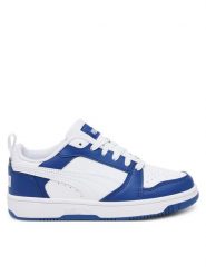 Puma Sneakersy Rebound V6 Lo Jr 393833 21 Biały. Białe buty sportowe chłopięce Puma, bez wzorów, ze skóry, bez zapięcia. Za 189.99 zł.