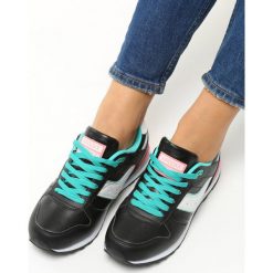 Czarno-Miętowe Buty Sportowe Mennis. Czarne obuwie sportowe damskie Born2be, z materiału. Za 69.99 zł.