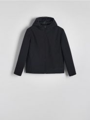 Kurtka z kapturem - czarny. Czarne kurtki męskie Reserved, l, bez wzorów, z kapturem. W wyprzedaży za 99.99 zł.