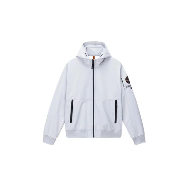 Bluza z kapturem Napapijri Melville. Szare bluzy męskie Napapijri, s, bez wzorów, z materiału, z kapturem. Za 602.00 zł.