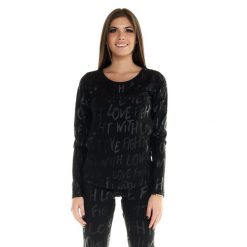 Koszulka na co dzień na siłownię. Czarne koszulki sportowe damskie LEONE 1947 APPAREL, bez wzorów, bez kołnierzyka. W wyprzedaży za 109.46 zł.