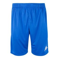 Spodenki sportowe męskie Kappa Zenio. Niebieskie krótkie spodenki sportowe męskie Kappa, l, bez wzorów, z gumy, na fitness i siłownię. Za 44.49 zł.