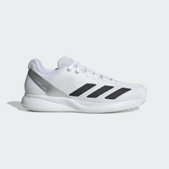 Buty Courtflash Speed 2 Tennis. Białe obuwie sportowe damskie Adidas, bez wzorów, z materiału, tenisowe. Za 349.00 zł.