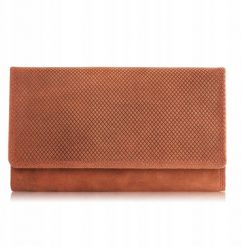 Paolo Peruzzi Portfel damski skórzany duży pomarańczowy pojemny vintage T-113-HOR. Brązowe portfele damskie Paolo Peruzzi, bez wzorów. Za 122.24 zł.