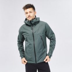 Second Life - Kurtka turystyczna męska Quechua MH500... - Stan Doskonały. Zielone kurtki męskie QUECHUA, l, bez wzorów, z materiału, z kapturem. Za 254.99 zł.